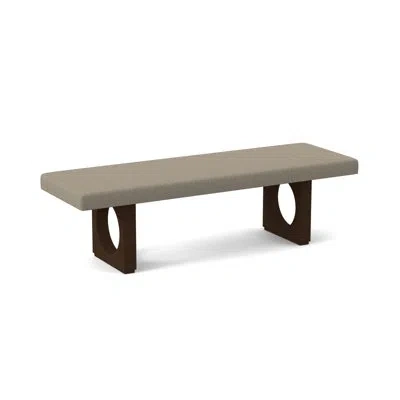 Ambella Void Upholstered Bench In American Walnut,sunny Linen