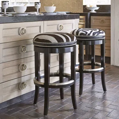 Ambella Zebrano Swivel Stool In Black