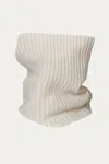 Amber Hards Chunky Rib Snood In Camel/white In Multi