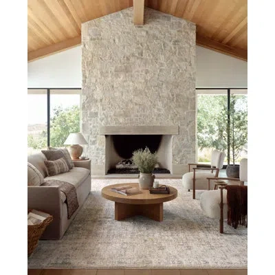 Amber Lewis X Loloi Alie Sand / Sky Area Rug In Blue;beige
