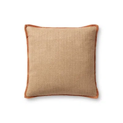 Amber Lewis X Loloi Aveline Pillow In Natural,rust,pillow Cover Only - No Insert
