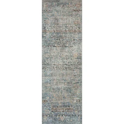 Amber Lewis X Loloi Billie Denim / Blush Area Rug In Blue;pink