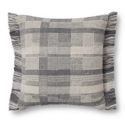 Amber Lewis X Loloi Birdie Silver / Ivory Pillow In Pillow Cover Only - No Insert