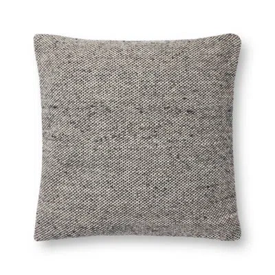 Amber Lewis X Loloi Claudette Charcoal / Grey Pillow In Pillow Cover Only - No Insert