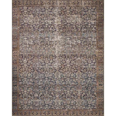 Amber Lewis X Loloi Georgie Denim / Spice Area Rug In Blue;brown;beige;navy