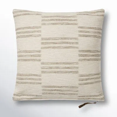 Amber Lewis X Loloi Jay Ivory / Sand Pillow In Pillow Cover Only - No Insert