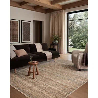 Amber Lewis X Loloi Molly Natural / Denim Area Rug In Natural,denim