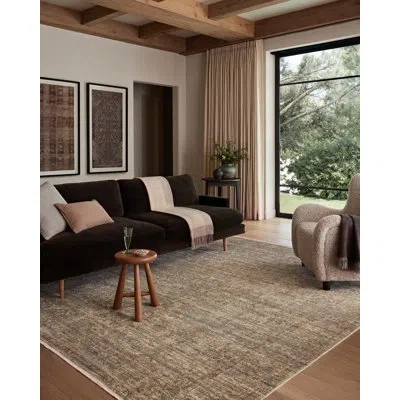 Amber Lewis X Loloi Molly Tobacco / Sage Area Rug In Brown;beige;tobacco,sage