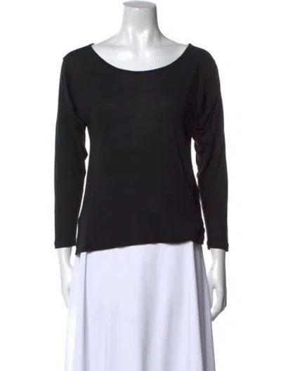 Pre-owned Amber Sakai Scoop Neck Three-quarter Sleeve T-shirt In Black