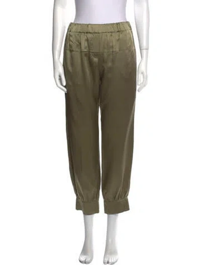 Pre-owned Amber Sakai Straight Leg Pants In Green