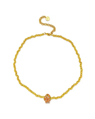 Amber Sceats Women's Gold Azurefin Necklace In Orange