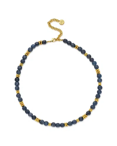 Amber Sceats Women's Gold / Blue Ramadi Necklace In Gold/blue