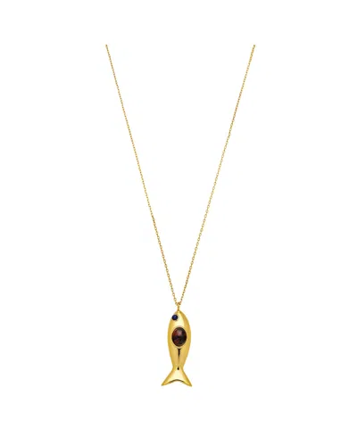 Amber Sceats Women's Gold / Brown Opaline Necklace In Gold/brown
