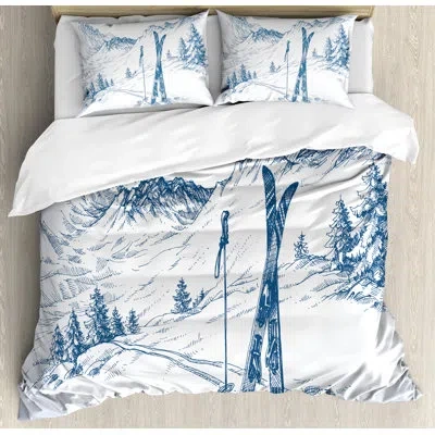Ambesonne 2 Piece Duvet Cover Set In Blue,white