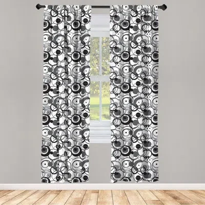 Ambesonne Abstract Geometric Semi-sheer Rod Pocket Sliding Panel