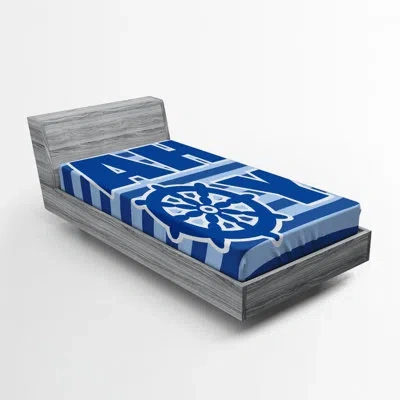 Ambesonne Ahoy Its A Boy Striped Fitted Sheet In Blue