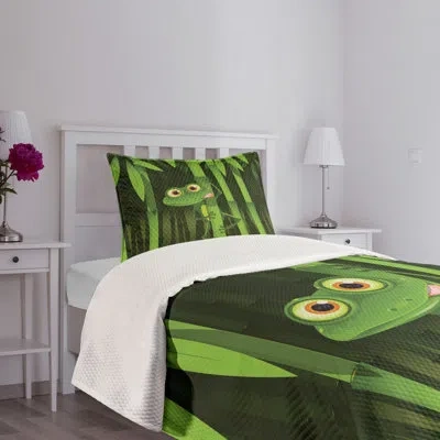 Ambesonne Animal Bedspread Jungle Trees Funny