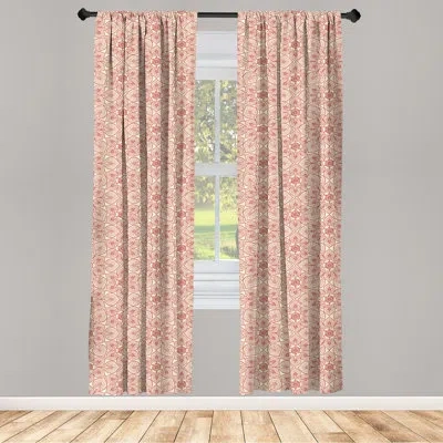Ambesonne Antique Semi-sheer Rod Pocket Curtain Panels