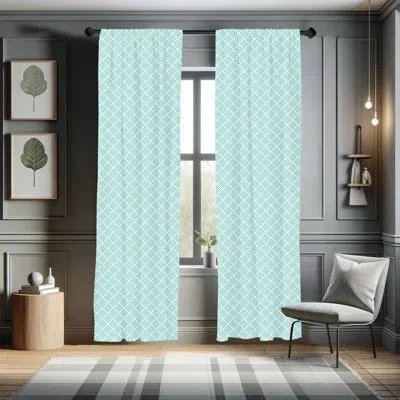 Ambesonne Aqua Window Curtains, Diagonal Parallel Lines In Different Directions Retro Modern Style Geometrical