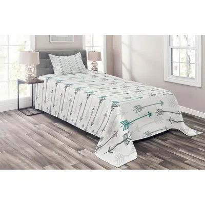 Ambesonne Arrow Coverlet Set In Gray
