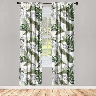 Ambesonne Aspremont Pair In Army Green Emerald And White