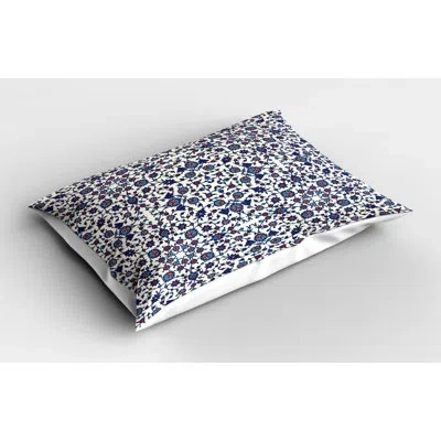 Ambesonne Baroque Orient Sham In Blue;orange;dark Blue
