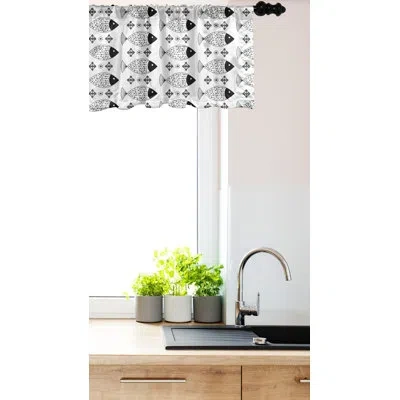 Ambesonne Black And White Valance Pack Of 2 Ocean Sea Life Black And White
