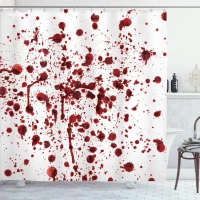 Ambesonne Bloody Splashes Of Blood Scary Shower Curtain + Hooks