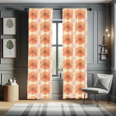 Ambesonne Bloom Semi-sheer Rod Pocket Curtain Panels