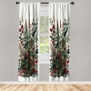 Ambesonne Botanical Curtains 2 Panel Set Emerald Ruby And Green In White;green;red
