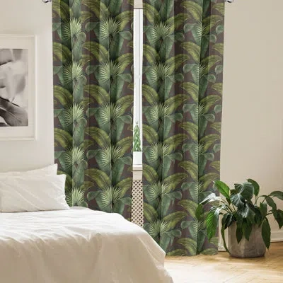Ambesonne Botanical Curtains Art Leaves Of The Jungle Pair Of Reseda Green And Brown