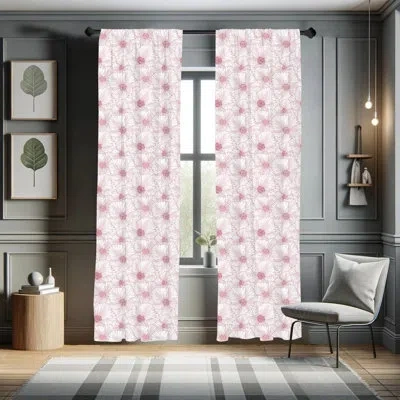 Ambesonne Botanical Floral Semi-sheer Rod Pocket Curtain Panels