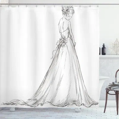 Ambesonne Bridal Shower Curtain Set + Hooks