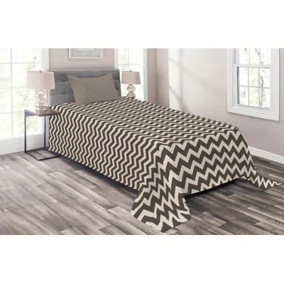 Ambesonne Brown Microfiber Modern & Contemporary Coverlet / Bedspread Set