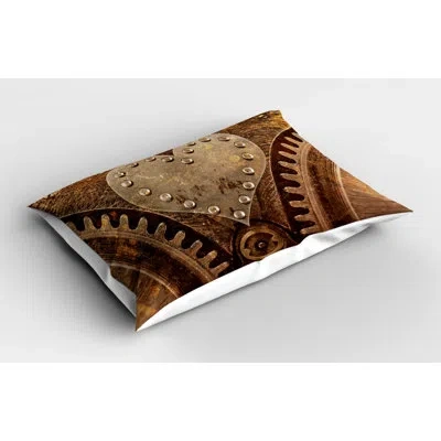 Ambesonne Brown/yellow Polyester Microfiber Piece Sham In Brown;yellow