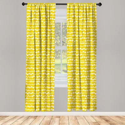Ambesonne Bubble Semi-sheer Rod Pocket Curtain Panel