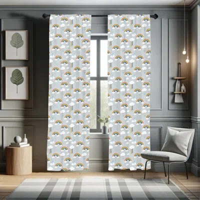 Ambesonne Cartoon Abstract Brushstroke Design Semi-sheer Rod Pocket Sliding Panels