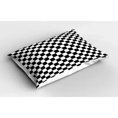 Ambesonne Checkers Game Sham In Black;white