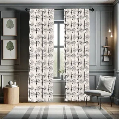 Ambesonne Cherry Blossom Floral Semi-sheer Rod Pocket Curtain Panels