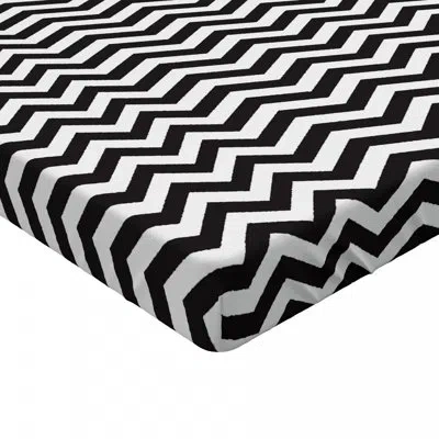 Ambesonne Chevron Microfiber Fitted Sheet In Black Chevron