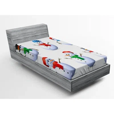 Ambesonne Christmas Fitted Sheet In Blue