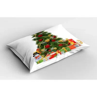 Ambesonne Christmas Sham In Green;red