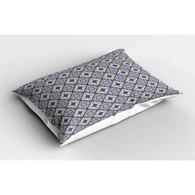 Ambesonne Classical Geometric Sham In Blue;orange
