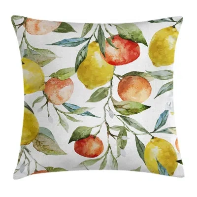 Ambesonne Colorful Orange Clementine Tree Pillow Cover