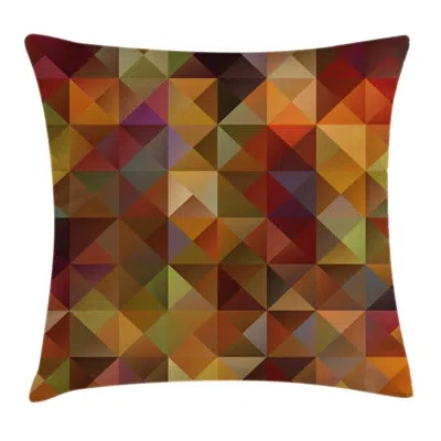 Ambesonne Colorful Throw Pillow Cushion Cover, Abstract Art Grid Mosaic Geometric Creative Image Triangle Art 