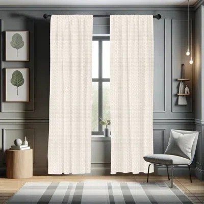 Ambesonne Continuous Diagonal Diamond Geometric Semi-sheer Rod Pocket Curtain Panels