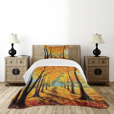 Ambesonne Country Bedspread Nature Park Autumn