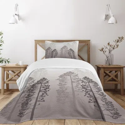 Ambesonne Country Bedspread Wild Pine Forest Themed