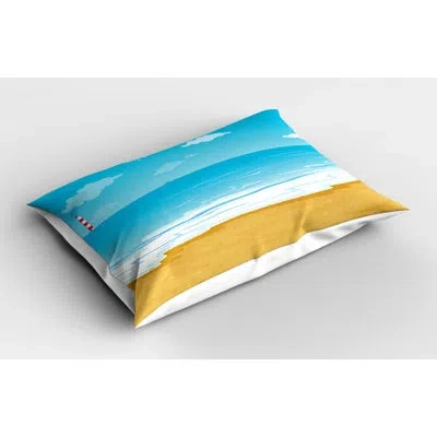 Ambesonne Country Tropical Sham In Blue;beige