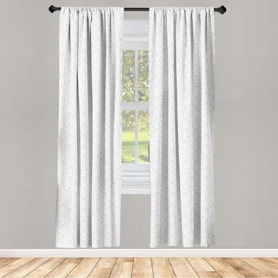 Ambesonne Damask Semi-sheer Rod Pocket Curtain Panels